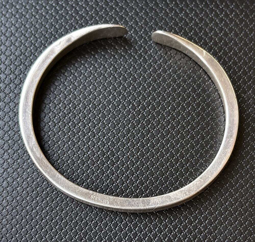 SIGNED DESIGNER Alfred KARRAM STERLING SILVER Moderernist CUFF BRACELET 29 gram